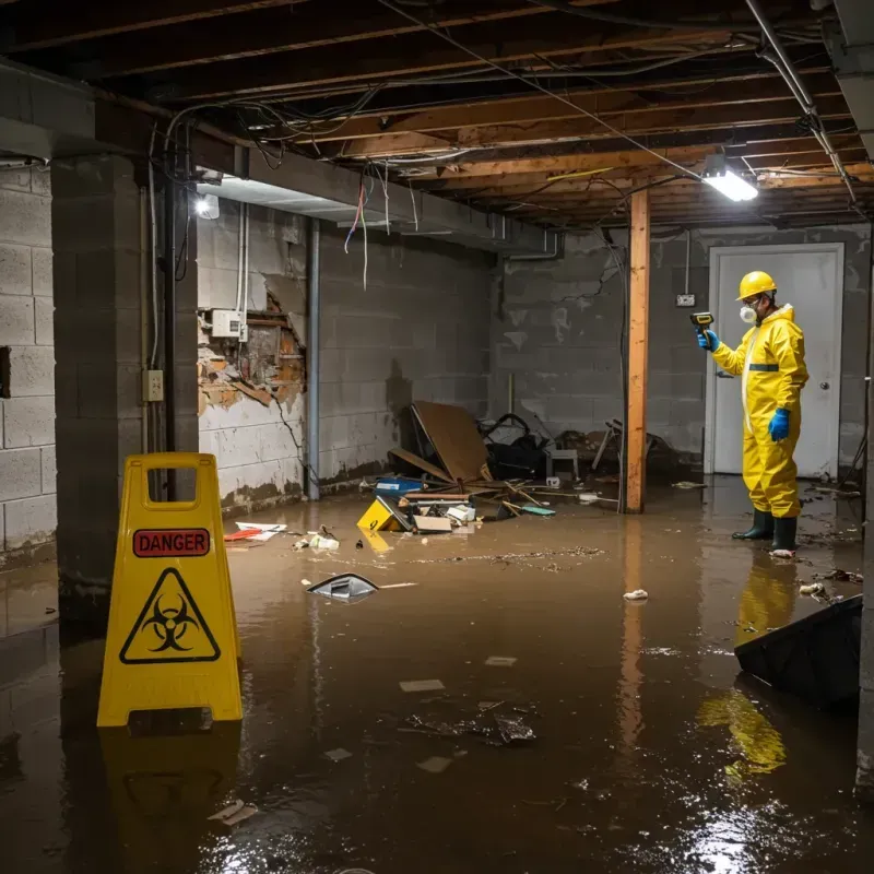 Flooded Basement Electrical Hazard in Brooklet, GA Property