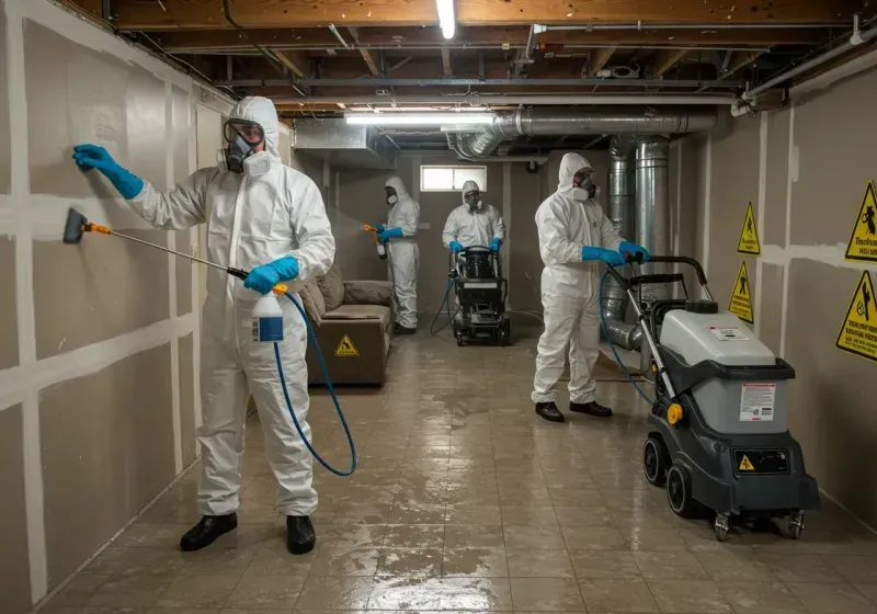 Basement Moisture Removal and Structural Drying process in Brooklet, GA